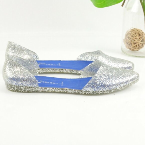 Jeffrey Campbell Womens Love DOrsay Flat Size 8 Silver Glitter Jelly SlipOn Shoe - Picture 4 of 12
